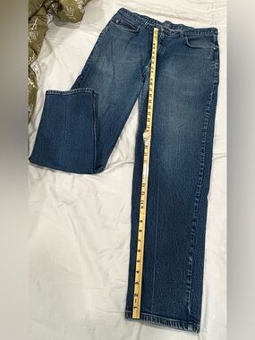 Vintage L.L. Bean Double L Stretch Jeans Wide Leg Heavy Denim High Rise Blue